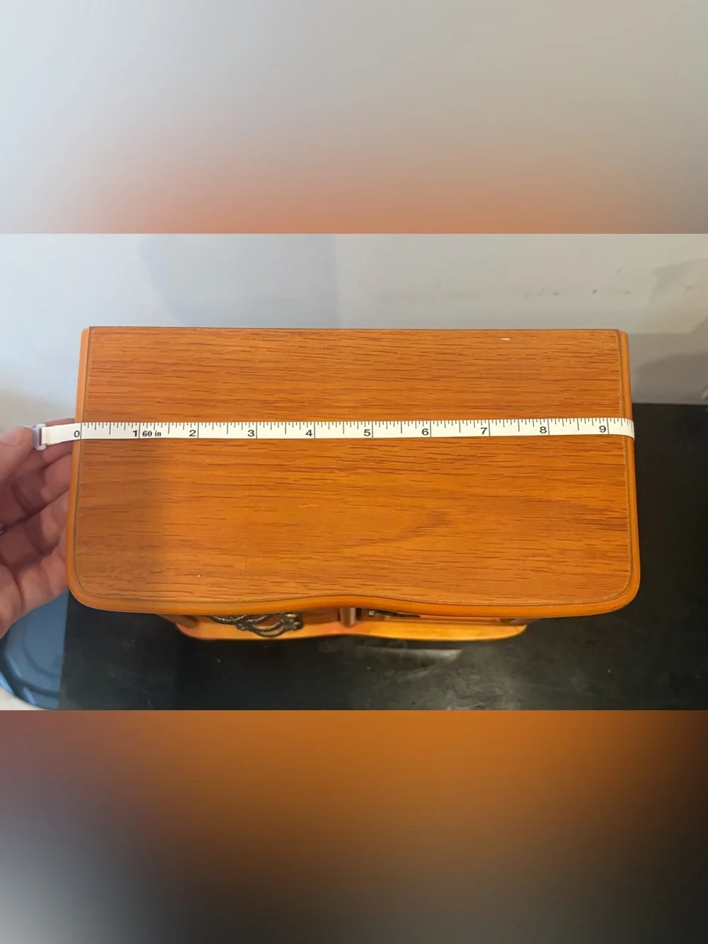 Vintage Wooden Jewelry Box with Glass Door with Four Boxes